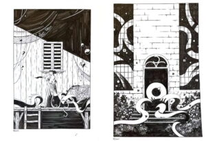 Conjunto de portadas de HP Lovecraft «La sombra sobre Innsmouth» y «Libro de lugares comunes».