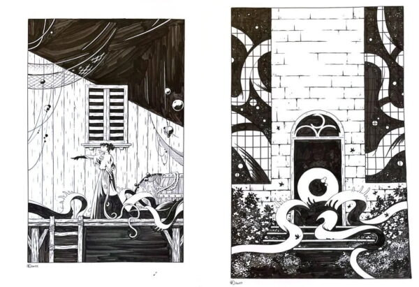 Conjunto de portadas de HP Lovecraft «La sombra sobre Innsmouth» y «Libro de lugares comunes».