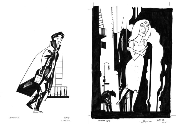 ILUSTRACIÓN para el libro «LUNCH AT THE GOTHAM CAFÉ» (Almuerzo en el Gotham Café), de Stephen King.